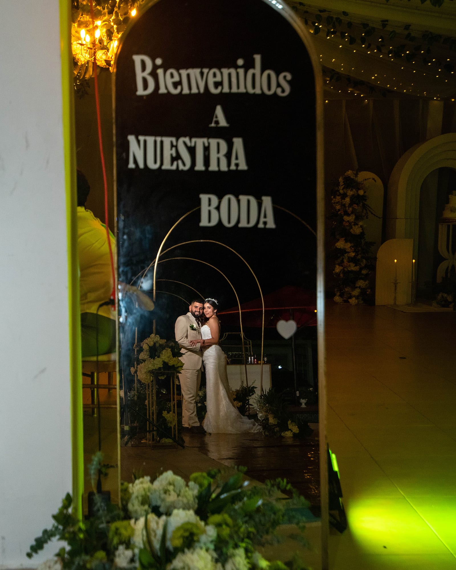 Novia en el salón de eventos